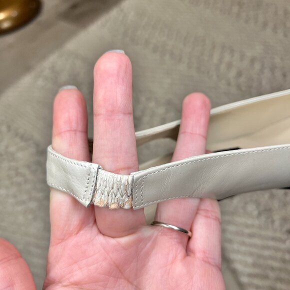 Women's AMALFI ITALY Size 5 Vintage Square Toe Ivory Close Toe Heel Shoe - Picture 3 of 16